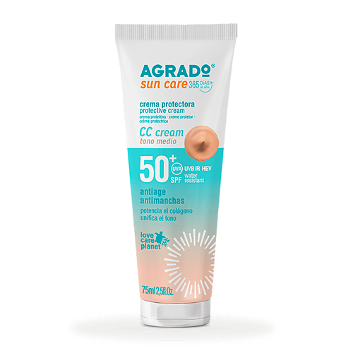 AGRADO Влагостойкий солнцезащитный СС крем с коллагеном SPF50+, тон средний, Влагостойкий солнцезащитный СС крем с коллагеном SPF50+, тон средний
AGRADO Влагостойкий солнцезащитный СС крем с коллагеном SPF50+, тон средний, Влагостойкий солнцезащитный СС крем с коллагеном SPF50+, тон средний