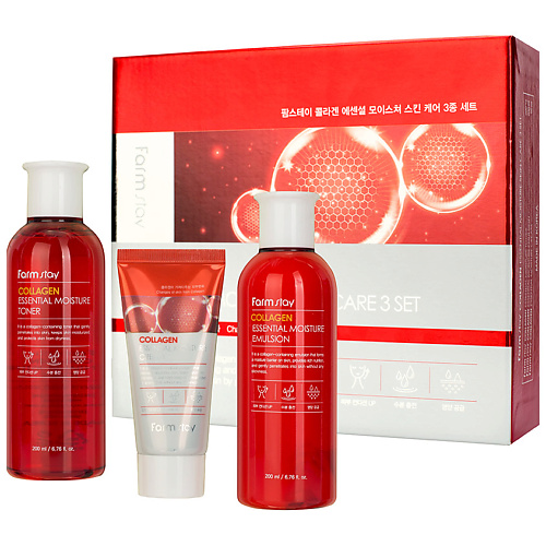 FARMSTAY Набор тонер для лица + эмульсия для лица + крем для лица Collagen Essential Moisture Skin Care 3 Set, Набор тонер для лица + эмульсия для лица + крем для лица Collagen Essential Moisture Skin Care 3 Set
FARMSTAY Набор тонер для лица + эмульсия для лица + крем для лица Collagen Essential Moisture Skin Care 3 Set, Набор тонер для лица + эмульсия для лица + крем для лица Collagen Essential Moisture Skin Care 3 Set