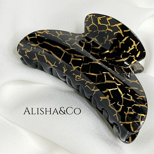 ALISHA&CO. Крабик для волос большой черный Black & Gold Shell, Крабик для волос большой черный Black & Gold Shell
ALISHA&CO. Крабик для волос большой черный Black & Gold Shell, Крабик для волос большой черный Black & Gold Shell