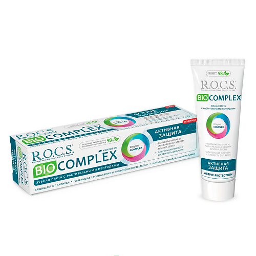 R.O.C.S. Зубная паста BIOCOMPLEX Активная защита", Зубная паста BIOCOMPLEX Активная защита"
R.O.C.S. Зубная паста BIOCOMPLEX Активная защита", Зубная паста BIOCOMPLEX Активная защита"