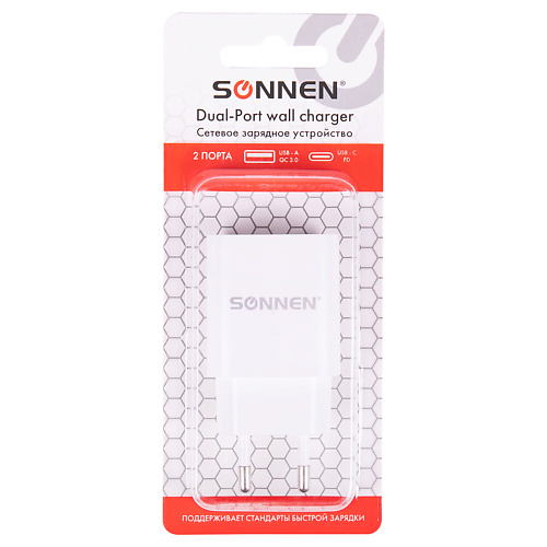 SONNEN Сетевое зарядное устройство, 2 порта USB-A-QC3.0, USB-C-PD, Сетевое зарядное устройство, 2 порта USB-A-QC3.0, USB-C-PD
SONNEN Сетевое зарядное устройство, 2 порта USB-A-QC3.0, USB-C-PD, Сетевое зарядное устройство, 2 порта USB-A-QC3.0, USB-C-PD