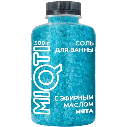 MIQTI Соль цветная, ароматизированная, с эфирным маслом Мята, Соль цветная, ароматизированная, с эфирным маслом Мята
