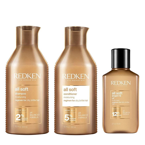 REDKEN Набор All Soft: Шампунь + Кондиционер + Масло для волос, Набор All Soft: Шампунь + Кондиционер + Масло для волос
REDKEN Набор All Soft: Шампунь + Кондиционер + Масло для волос, Набор All Soft: Шампунь + Кондиционер + Масло для волос