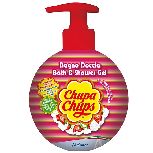 ADMIRANDA Гель для ванны и душа Чупа-чупс с ароматом клубники со сливками 300, Гель для ванны и душа Чупа-чупс с ароматом клубники со сливками
ADMIRANDA Гель для ванны и душа Чупа-чупс с ароматом клубники со сливками 300, Гель для ванны и душа Чупа-чупс с ароматом клубники со сливками