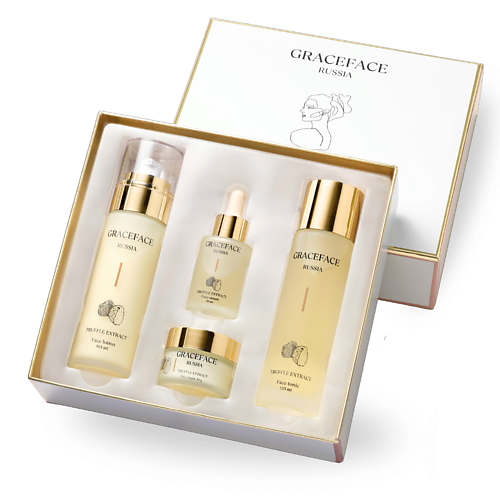 GRACE FACE Набор уходовых средств для лица с экстрактом трюфеля: лосьон, тоник, крем, сыворотка., Набор уходовых средств для лица с экстрактом трюфеля: лосьон, тоник, крем, сыворотка.
GRACE FACE Набор уходовых средств для лица с экстрактом трюфеля: лосьон, тоник, крем, сыворотка., Набор уходовых средств для лица с экстрактом трюфеля: лосьон, тоник, крем, сыворотка.