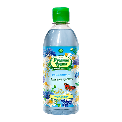 РУССКИЕ ТРАВЫ Шампунь для всех типов волос, Полевые цветы 350, Шампунь для всех типов волос, Полевые цветы