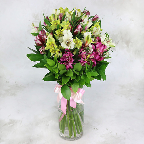 БУКЕТ МАРКЕТ ДАРИТЕ С УДОВОЛЬСТВИЕМ Букет из 17 малиновых, белых и желтых альстромерий, Букет из 17 малиновых, белых и желтых альстромерий
БУКЕТ МАРКЕТ ДАРИТЕ С УДОВОЛЬСТВИЕМ Букет из 17 малиновых, белых и желтых альстромерий, Букет из 17 малиновых, белых и желтых альстромерий