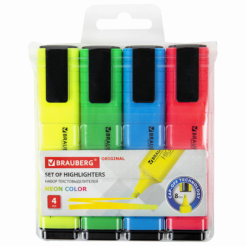 BRAUBERG Набор текстовыделителей "ORIGINAL NEON", Набор текстовыделителей "ORIGINAL NEON"
BRAUBERG Набор текстовыделителей "ORIGINAL NEON", Набор текстовыделителей "ORIGINAL NEON"