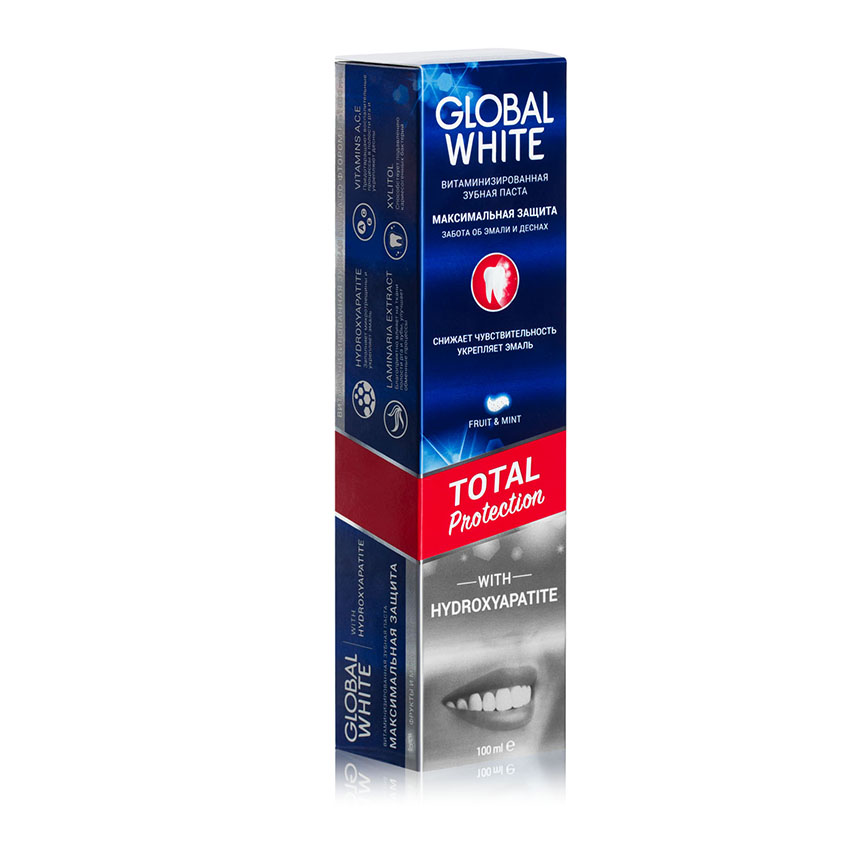 GLOBAL WHITE Витаминизированная зубная паста "Максимальная защита" TOTAL Protection
GLOBAL WHITE Витаминизированная зубная паста "Максимальная защита" TOTAL Protection