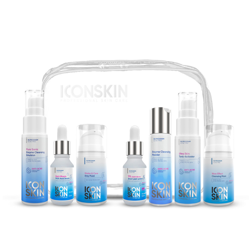 ICON SKIN НАБОР МИНИАТЮР № 4 «СОВЕРШЕННАЯ КОЖА 360°» ДЛЯ ЖИРНОЙ КОЖИ С АКНЕ 3–4-Й СТЕПЕНИ (7 ПРОДУКТОВ)
ICON SKIN НАБОР МИНИАТЮР № 4 «СОВЕРШЕННАЯ КОЖА 360°» ДЛЯ ЖИРНОЙ КОЖИ С АКНЕ 3–4-Й СТЕПЕНИ (7 ПРОДУКТОВ)