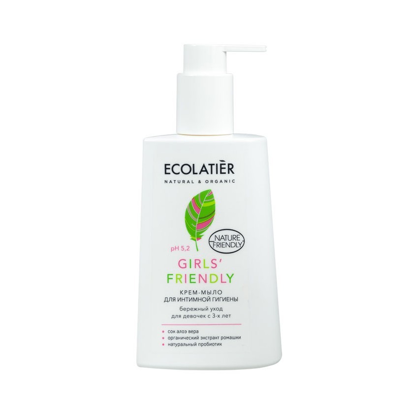 ECOLATIER Крем-мыло для интимной гигиены Girls' Friendly Бережный уход для девочек с 3-х лет
ECOLATIER Крем-мыло для интимной гигиены Girls' Friendly Бережный уход для девочек с 3-х лет