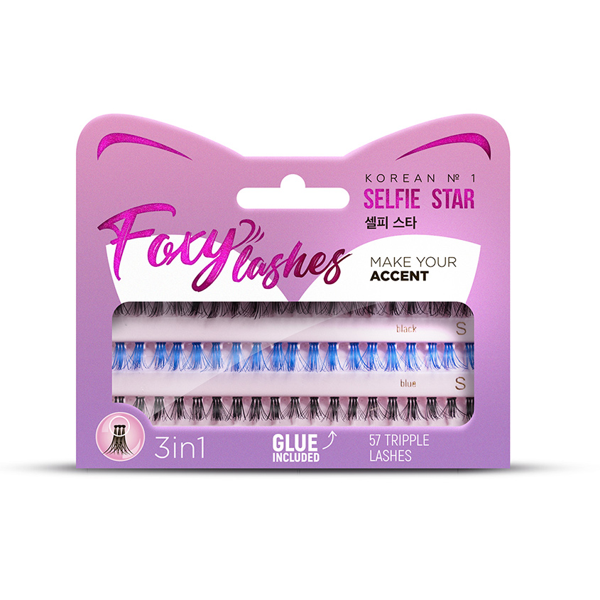 SELFIE STAR Накладные пучки Foxy Lashes, черные-голубые, длина короткая/очень короткая (57 foxy-пучков)
SELFIE STAR Накладные пучки Foxy Lashes, черные-голубые, длина короткая/очень короткая (57 foxy-пучков)