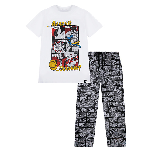 пижама playtoday пояс на резинке размер 146 черный Пижама PLAYTODAY Пижама трикотажная для мальчиков Mickey Mouse