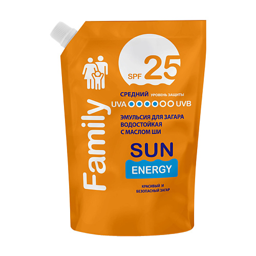 Sun Energy  Эмульсия для загара водостойкая с маслом Ши фактор 25 200