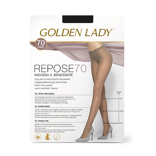 GOLDEN LADY Колготки женские 70 den Repose Nero 2 golden lady носки женские piccolino супер укороченный nero 35 38