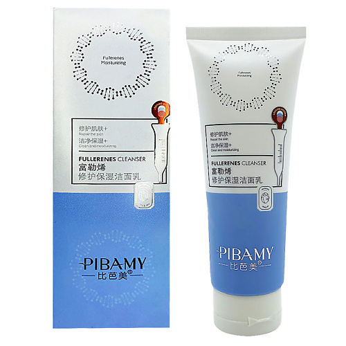 PIBAMY Очищающая, увлажняющая крем-пена для лица с фуллереном для всех типов кожи 120