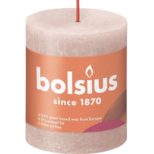 Купить Ароматы для дома, BOLSIUS Свеча рустик Shine туманно-розовая 260