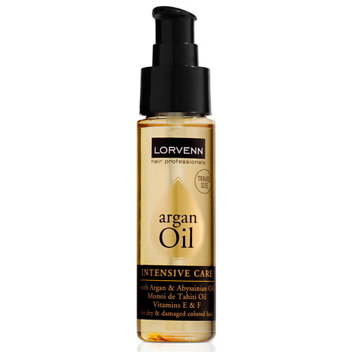 масло спрей для тонких и тусклых волос lorvenn argan oil ultra light spray 125 мл Масло для волос LORVENN HAIR PROFESSIONALS Интенсивное питательное масло-эликсир ARGAN OIL INTENSIVE CARE