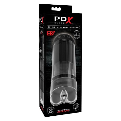 PIPEDREAM Вакуумная вибропомпа прозрачная PDX ELITE Extender Pro Vibrating Pump rabby вакуумная помпа с всасывающем насосом