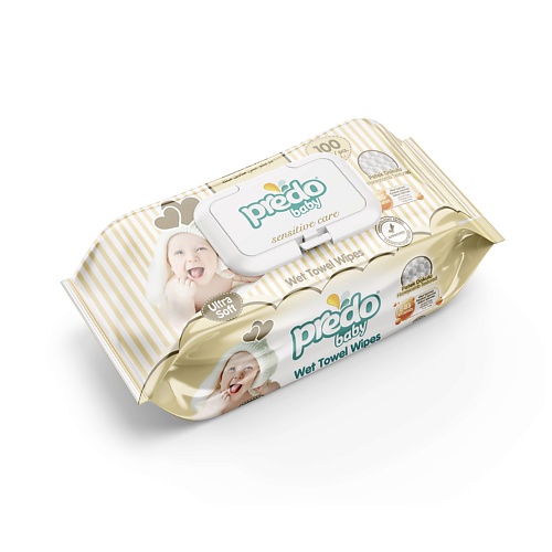 PREDO Детские влажные салфетки Sensitive care 100 lp care салфетки влажные детские creme brulee 8 0