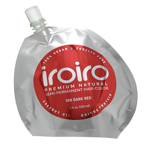 

IROIRO Семи-перманентный краситель для волос 100 DARK RED Темно-красный, Семи-перманентный краситель для волос 100 DARK RED Темно-красный