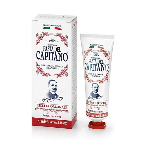 DEL CAPITANO Зубная паста Премиум Оригинальный рецепт, мини