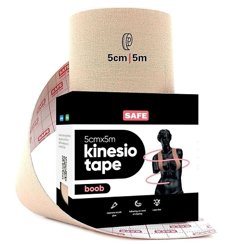SAFE SPOT Кинезио тейп для груди косметический лифтинг Kinesiology Boob Tape 5 см черный kinexib спортивный тейп 9 1 м х 3 8 см черный