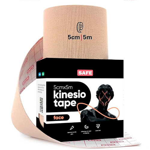 Аксессуары для ухода за лицом SAFE SPOT Кинезио тейп для лица от морщин косметический Kinesiology Face Tape 5 см