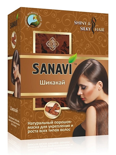 фото Sanavi порошок-маска шикакай для ухода за волосами