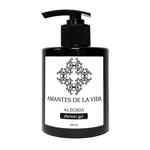 Средства для ванной и душа AMANTES DE LA VIDA Увлажняющий гель для душа Alegria с пантенолом и гиалуроновой кислотой 300