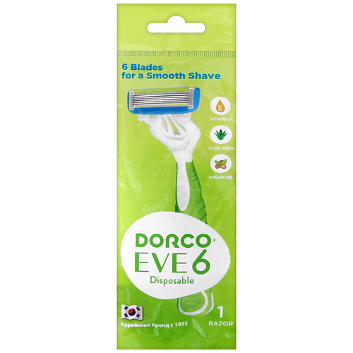 DORCO Женская бритва одноразовая EVE6, 6-лезвийная