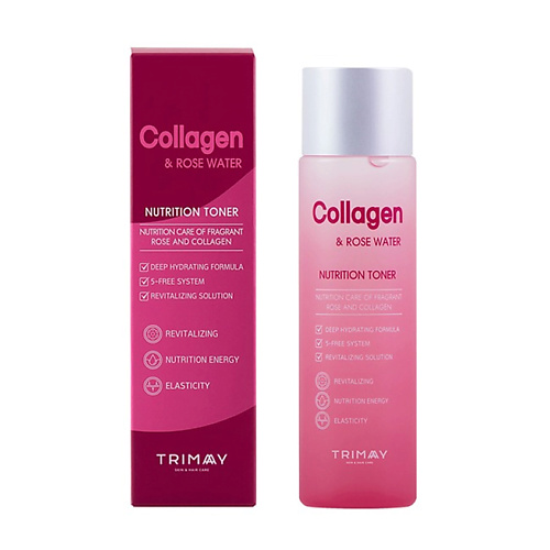 TRIMAY Тонер для кожи лица с коллагеном и розовой водой/Collagen & Rose Water Nutrition Toner 210
