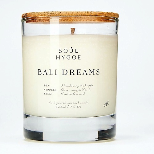 SOUL HYGGE Ароматическая свеча BALI DREAMS с хлопковым фитилем 225 soul hygge ароматическая свеча brandy с деревянным фитилем 225