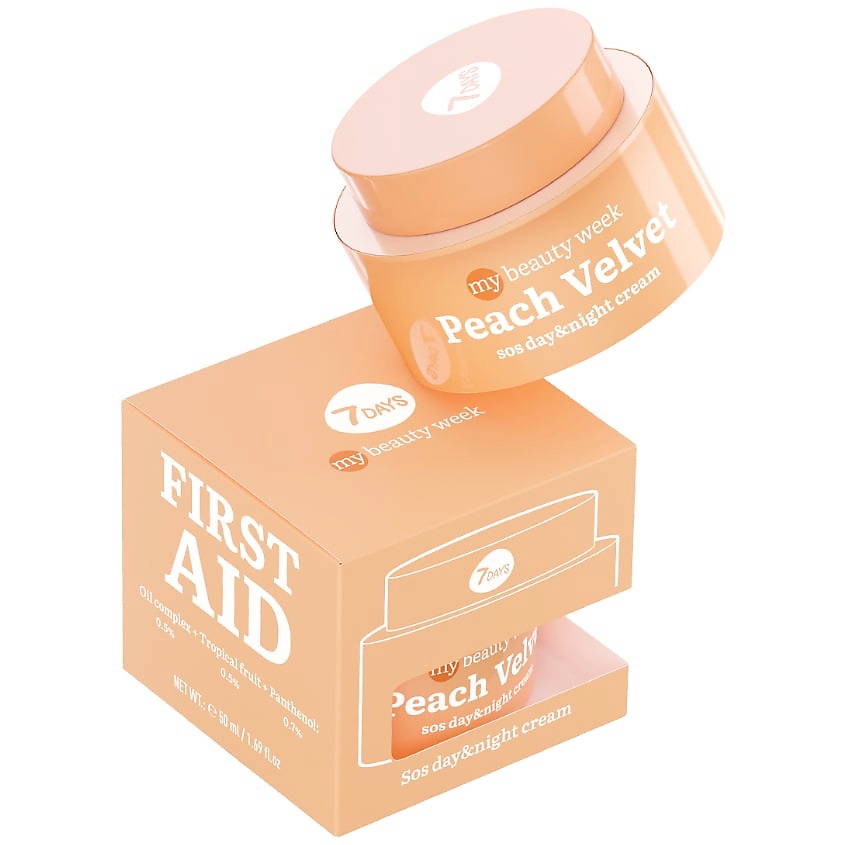 7DAYS Крем для лица восстанавливающий с пантенолом PEACH VELVET MY ...