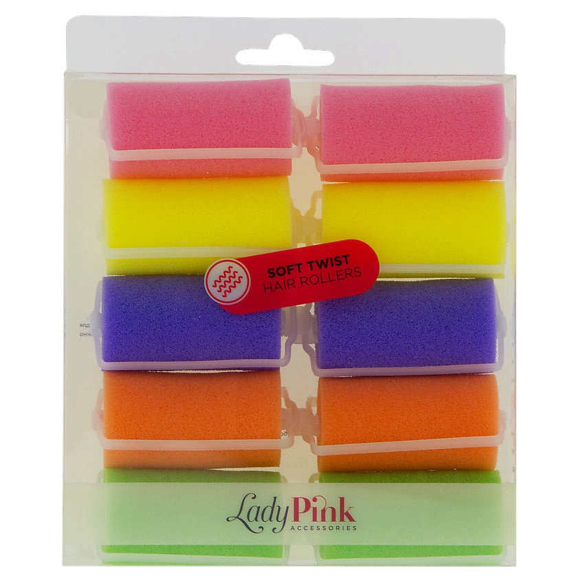 LADY PINK Бигуди поролоновые FOAM 'basic' d 30 разноцветные. 10 шт.