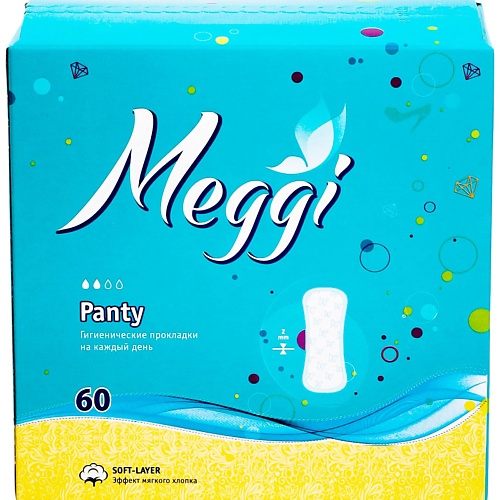 MEGGI Гигиенические прокладки на каждый день MEGGI ПАНТИ/PANTY 60 always ежедневные гигиенические прокладки каждый день удлиненные trio