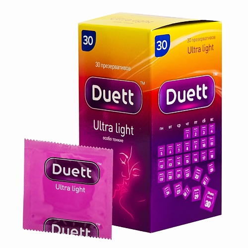 DUETT Презервативы Ultra light 30 презервативы vizit ultra lights ультратонкие 3 шт