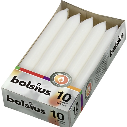 BOLSIUS Свечи столовые Classic белые bolsius свечи плавающие bolsius classic кремовые