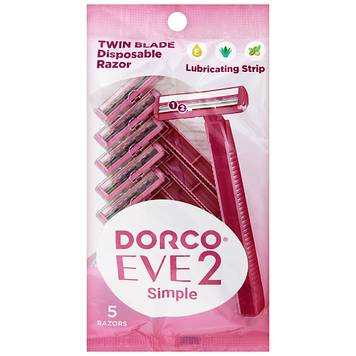 DORCO Женские бритвы одноразовые EVE2 Simple TG, 2-лезвийные 1 dorco бритвы одноразовые tg708 2 лезвийные 1