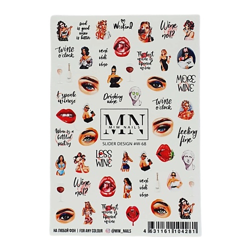 MIW NAILS Слайдер дизайн для ногтей девушка девушка у обрыва имя для птицы