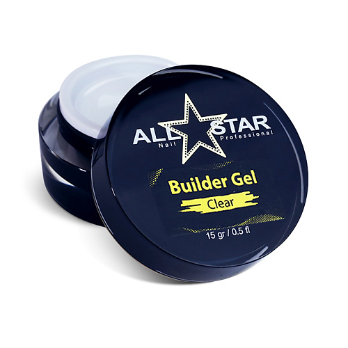 ALL STAR PROFESSIONAL Однофазный гель для наращивания ногтей, Builder Gel Clear