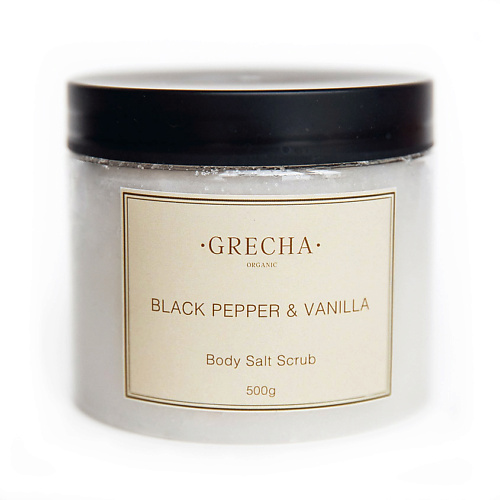 Скраб для тела GRECHA ORGANIC Скраб для тела Black Pepper & Vanilla скрабы и пилинги пропеллер скраб black caviar с бамбуковым углем
