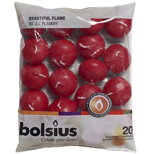 BOLSIUS Свечи плавающие Bolsius Classic темно-красные