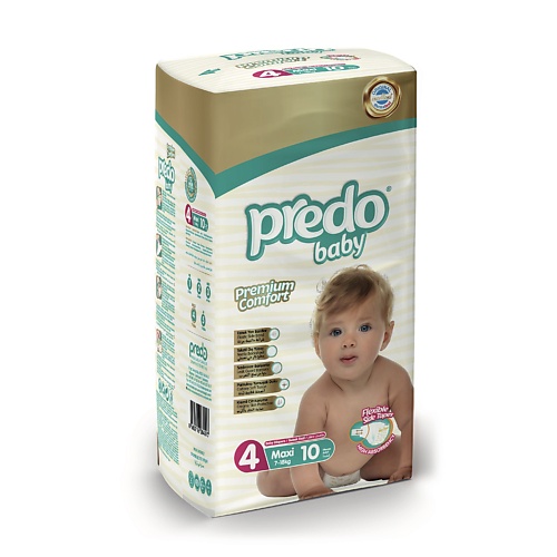 PREDO Подгузники для детей Baby Maxi № 4 (7-18 кг) 10 матрас аскона mom s love baby 190x90