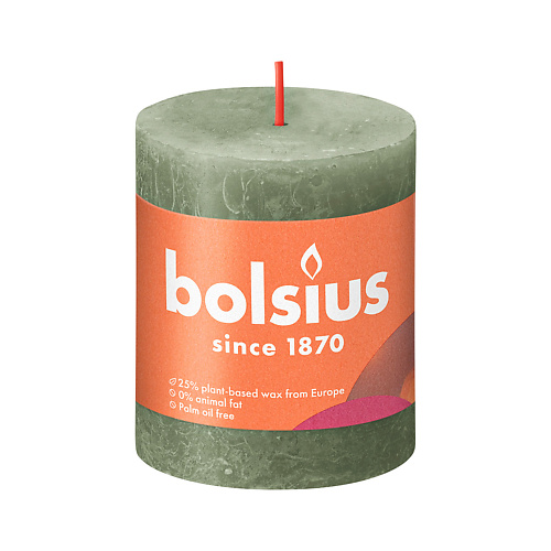 Купить Ароматы для дома, BOLSIUS Свеча рустик Shine оливковый 260