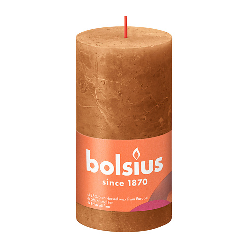 BOLSIUS Свеча рустик Shine пряный коричневый 415 bolsius свеча рустик shine туманно розовая 415