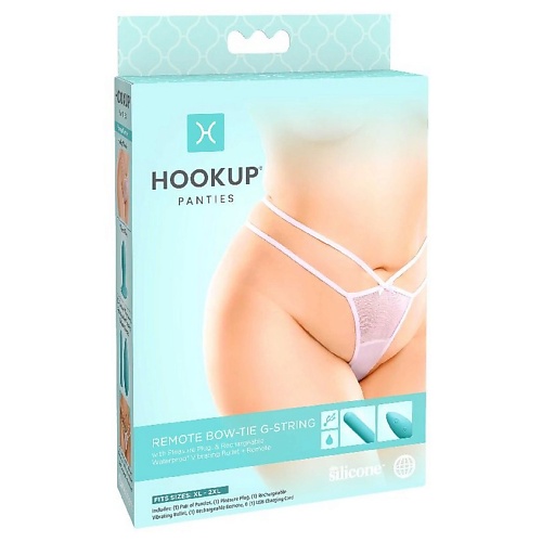 PIPEDREAM Необычные трусики Hookup Panties Remote Bow-Tie G-String - Fits Size XL-XXL