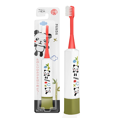 Электрическая зубная щетка HAPICA Детская электрическая звуковая зубная щётка DBK-5RWG Panda 3-10 лет электрическая зубная щётка pioneer tb 1012 детская 5 сменных насадок белая