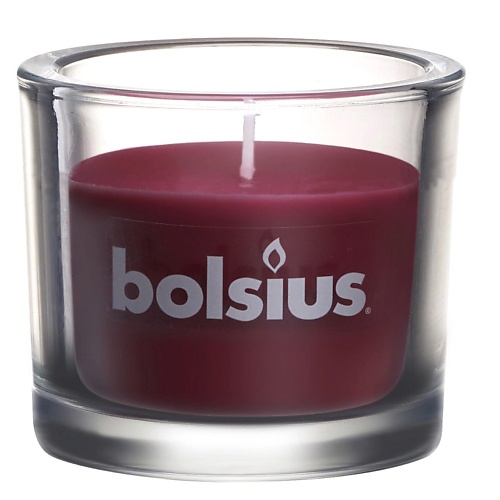 BOLSIUS Свеча в стекле Classic темно-красная 764 свеча классическая 5х12 см красная