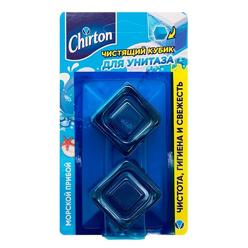 chirton кубик чистящий chirton морской прибой 2х50гр Освежитель воздуха CHIRTON Чистящие таблетки для унитаза Морской Прибой